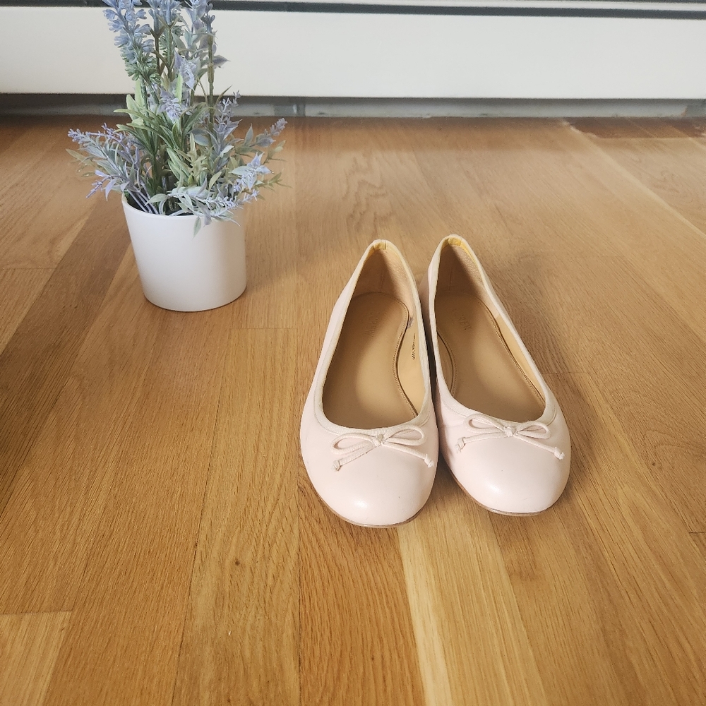 J Crew Leather Pink Ballet Flats